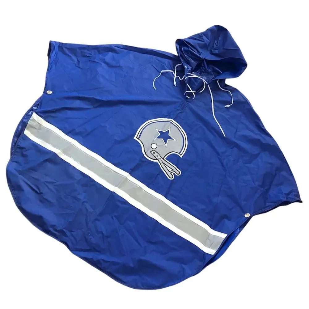 Vintage Dallas Cowboys Blue & Gray Rain Poncho Slicker